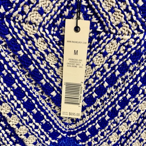 Rachel Roy Sleeveless Crochet Dress Blue Azul Bone Size Medium $695 NWT - Picture 5 of 10